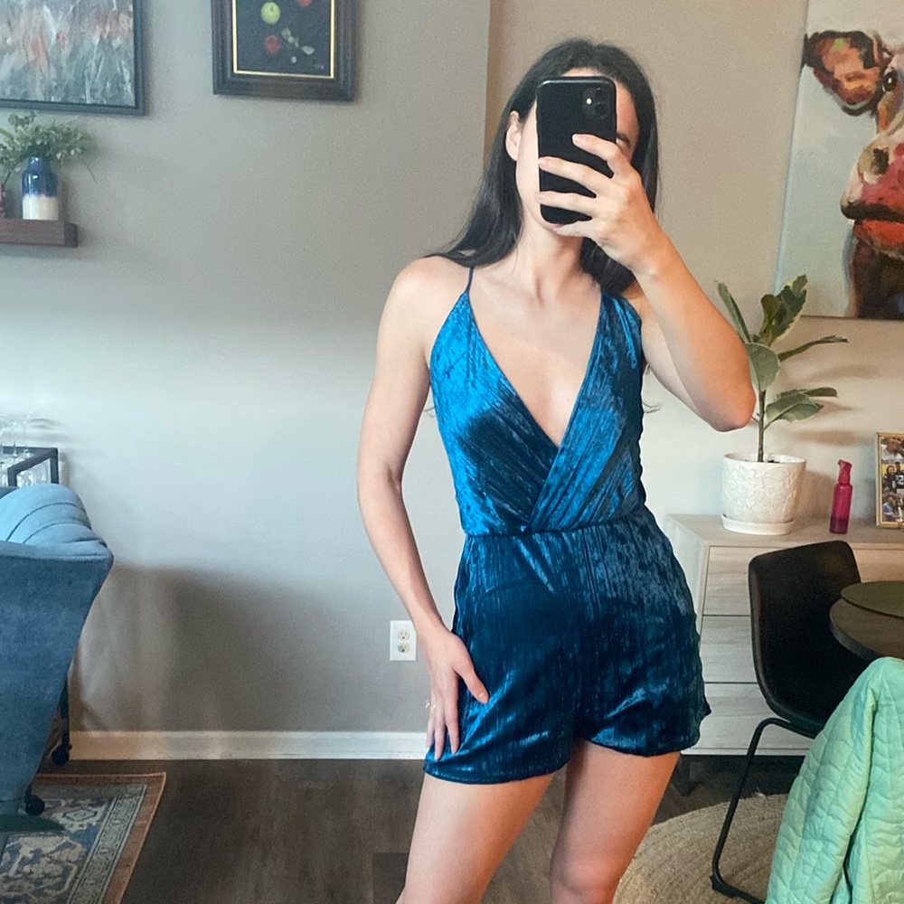 Shiny Blue Romper